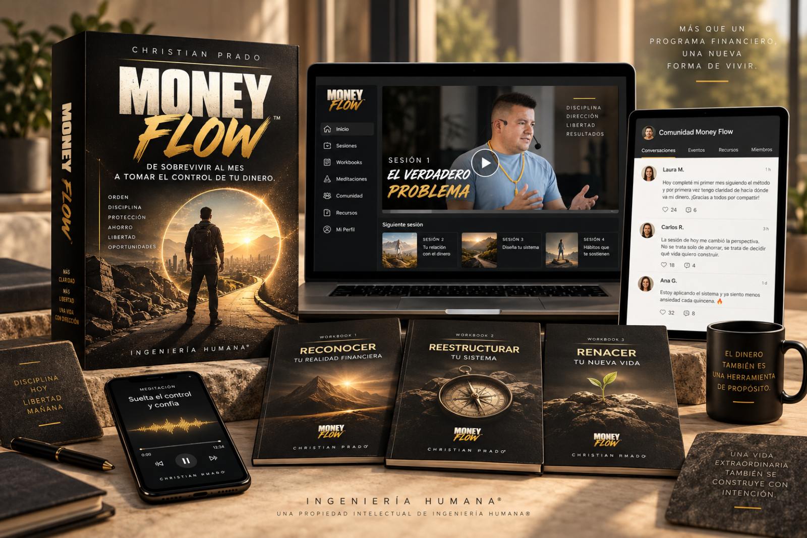 Money Flow: libro, workbooks, meditaciones, plataforma y comunidad